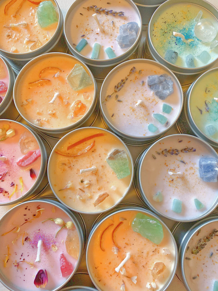 Spring Solstice Crystal Candle Collection