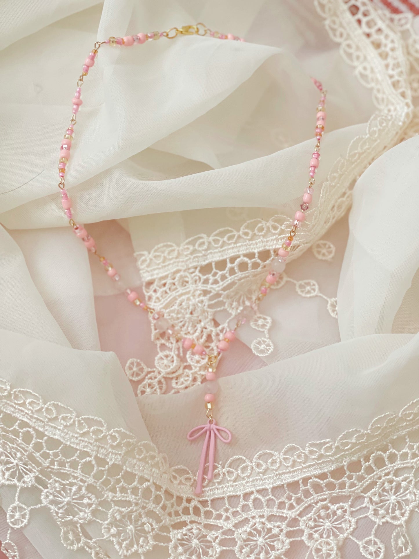 Crystal Bow Necklaces
