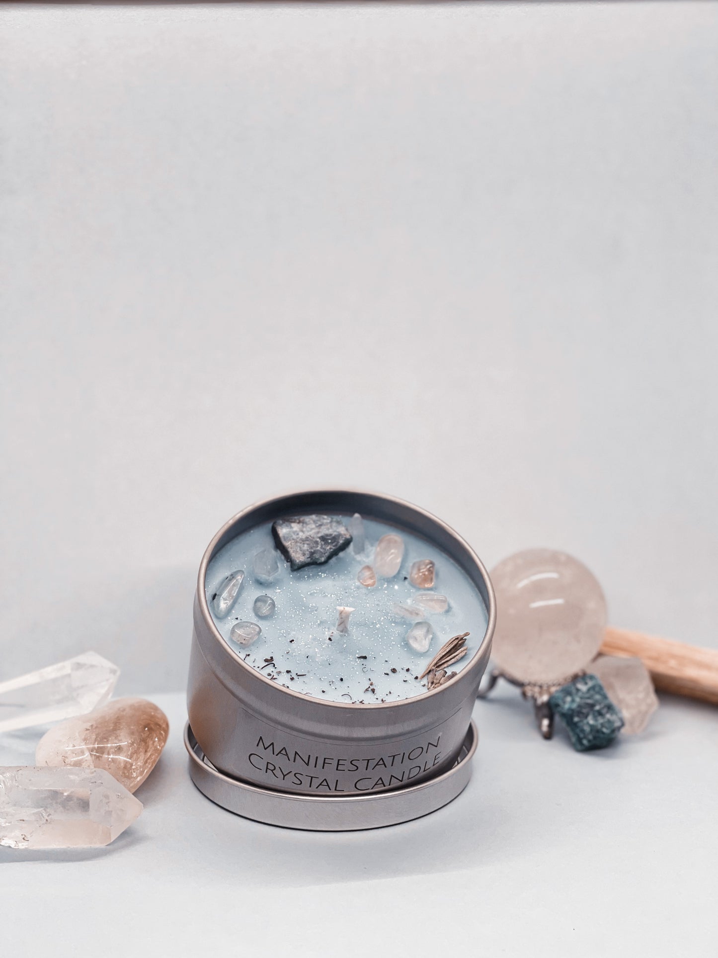 Manifestation Crystal Candle