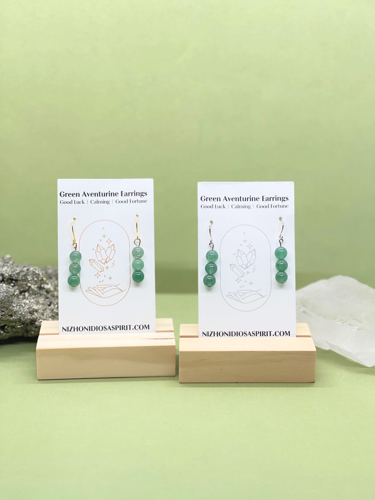 Green Aventurine Crystal Earrings