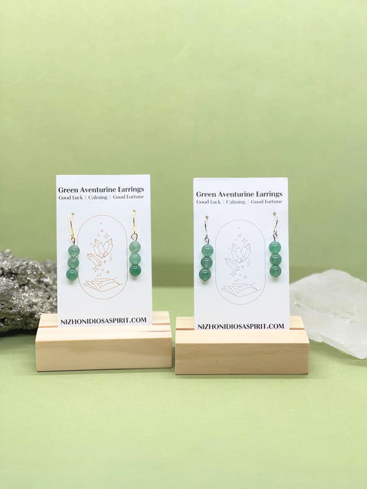 Green Aventurine Crystal Earrings