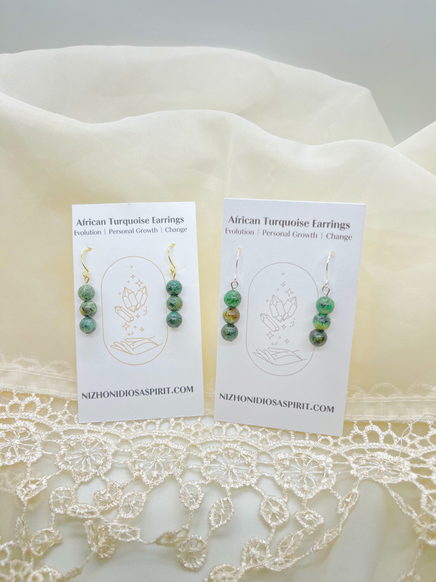 African Turquoise Earrings