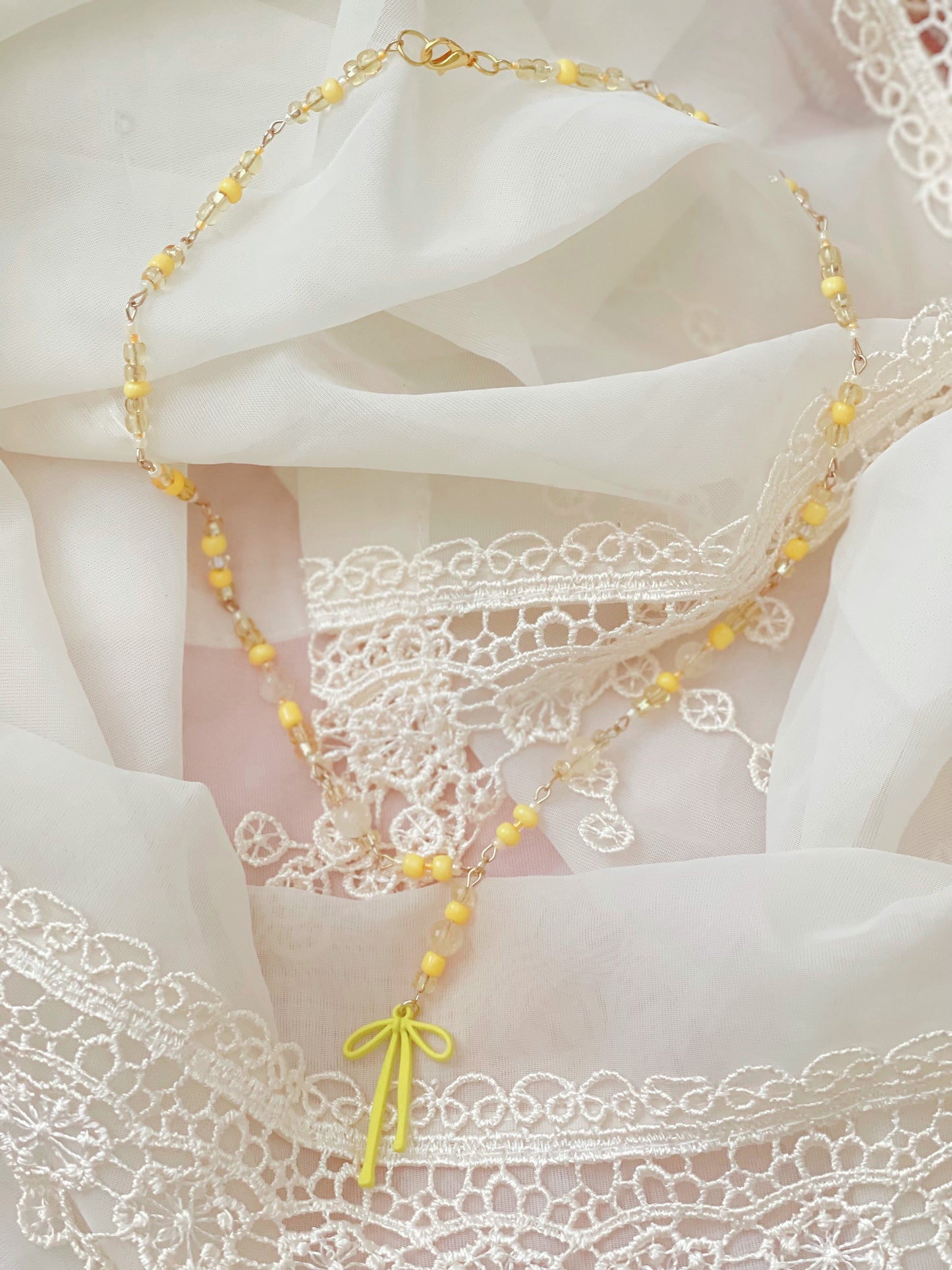 Crystal Bow Necklaces