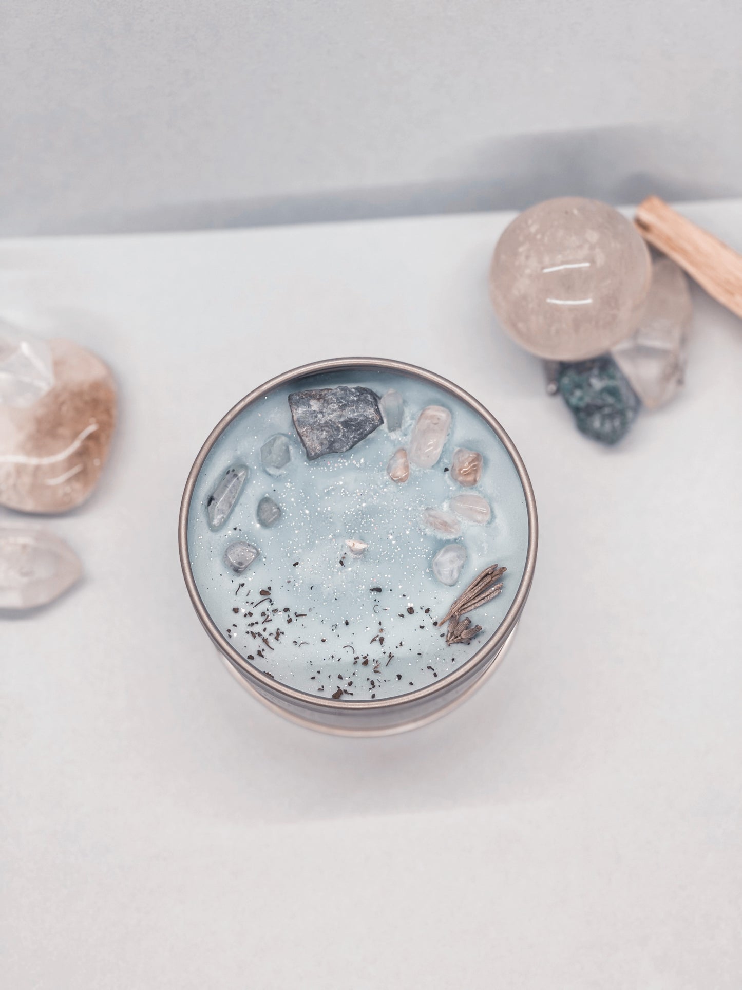 Manifestation Crystal Candle