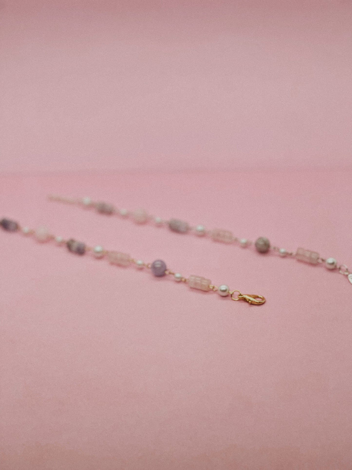 Rose Quartz + Amethyst + Pearl Bracelet