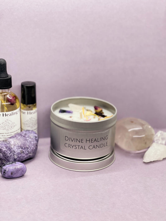 Divine Healing Crystal Candle