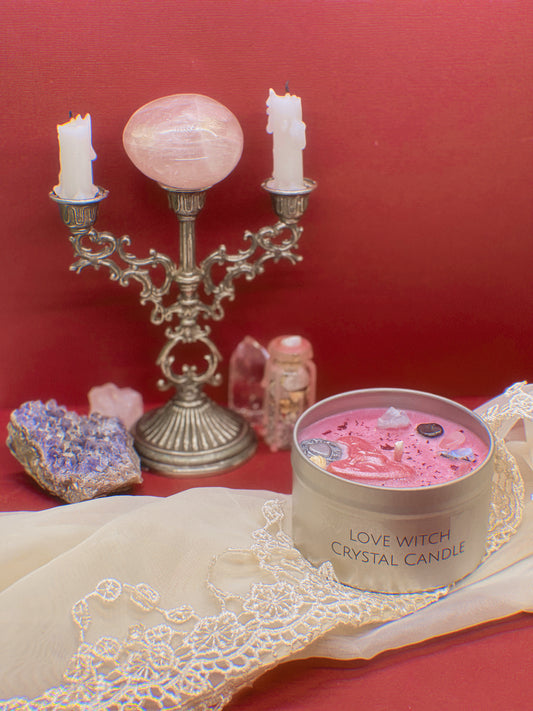 Love Witch Crystal Candle