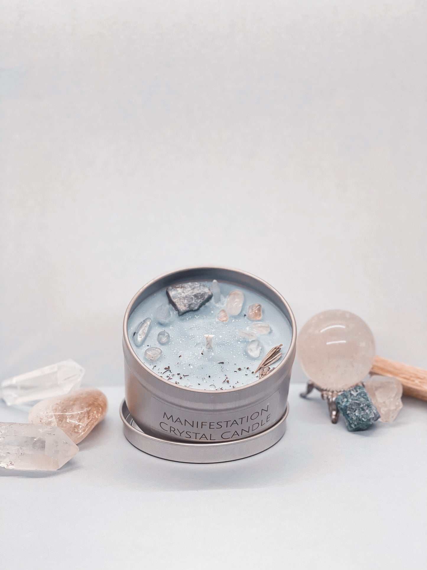 Manifestation Crystal Candle