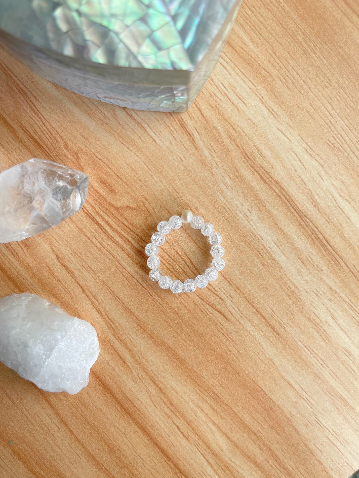 Crystal Beaded Rings w/ Pearl