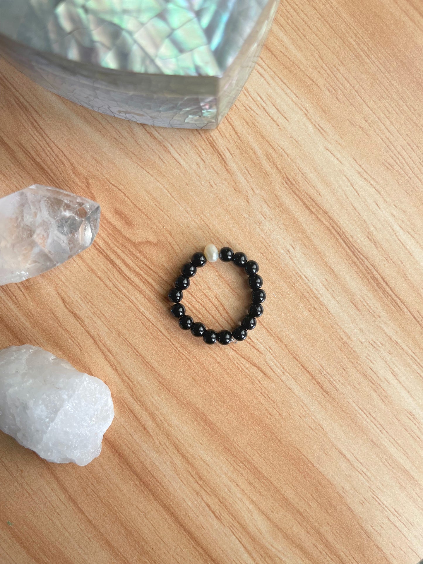 Crystal Beaded Rings w/ Pearl