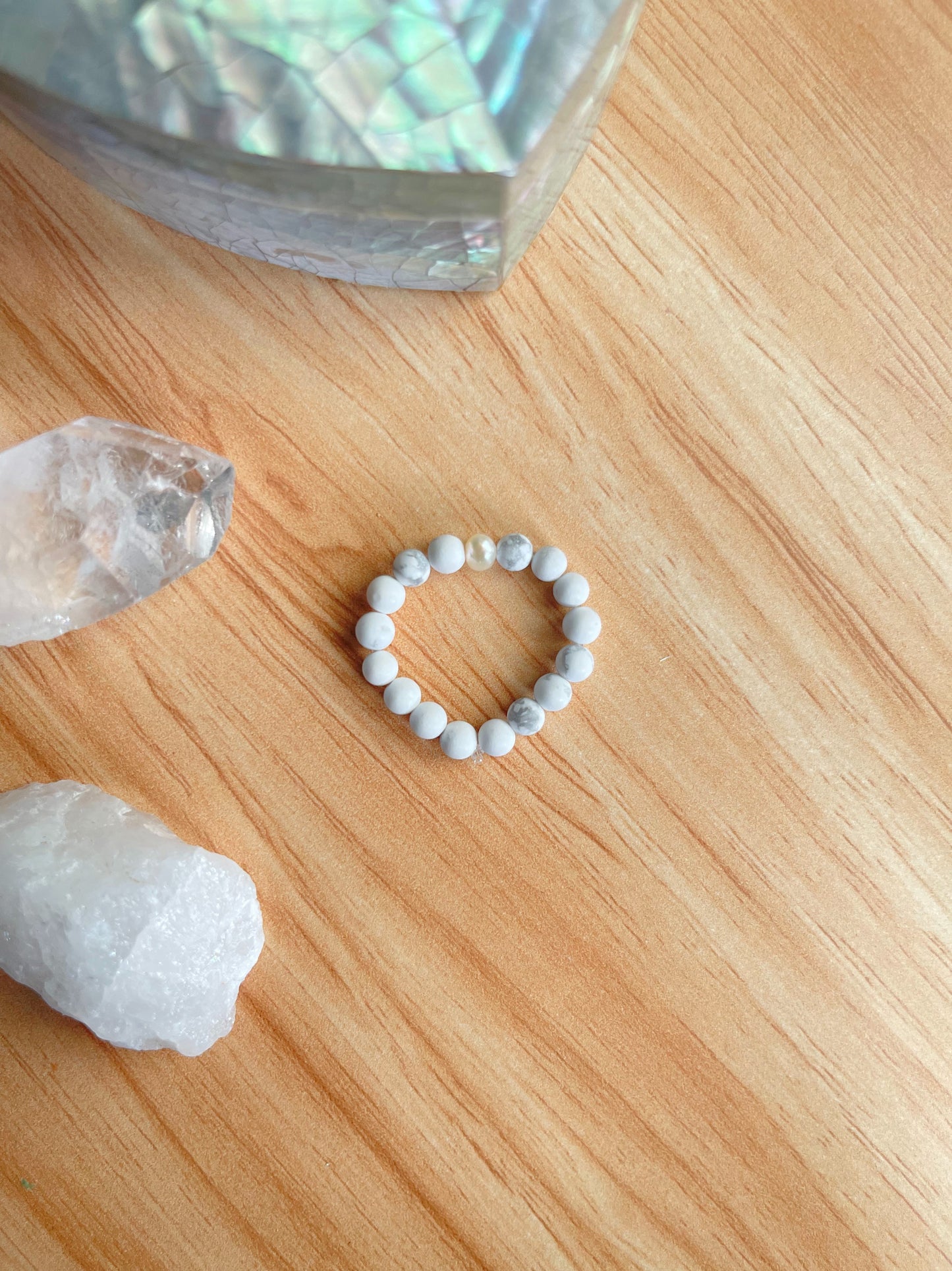 Crystal Beaded Rings w/ Pearl