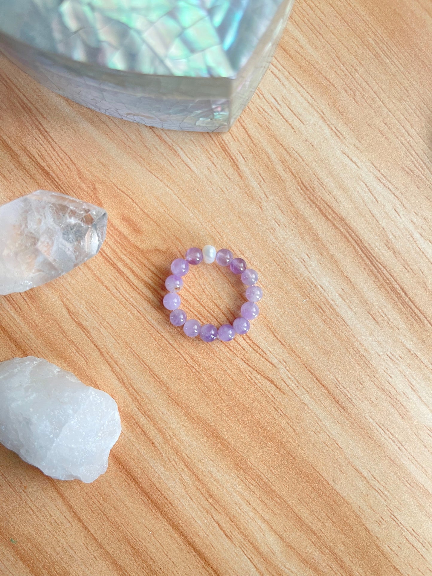 Crystal Beaded Rings w/ Pearl