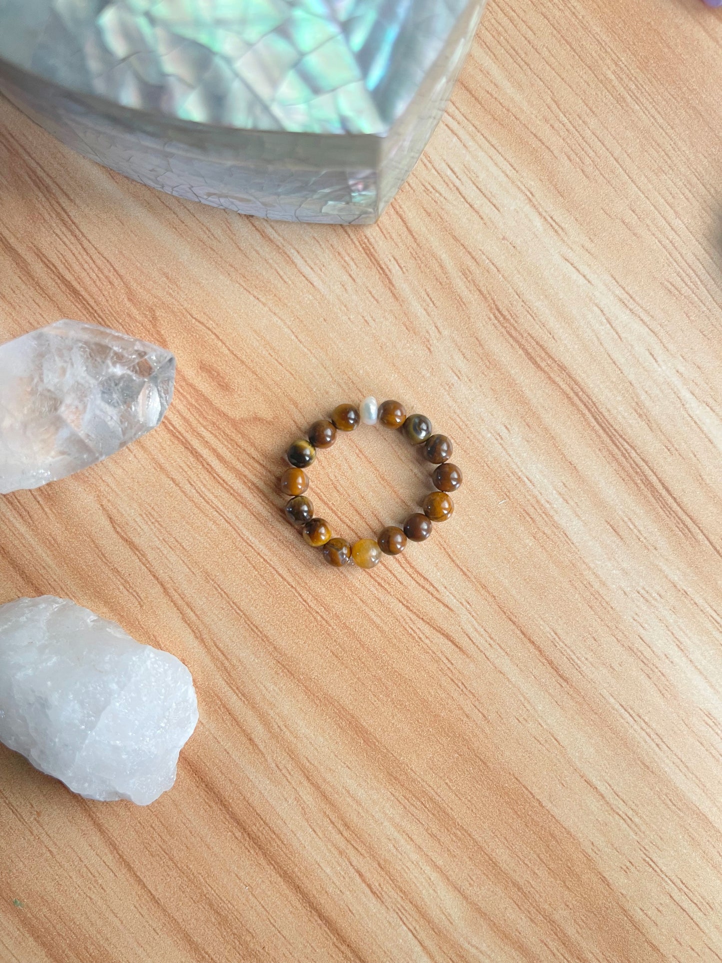 Crystal Beaded Rings w/ Pearl