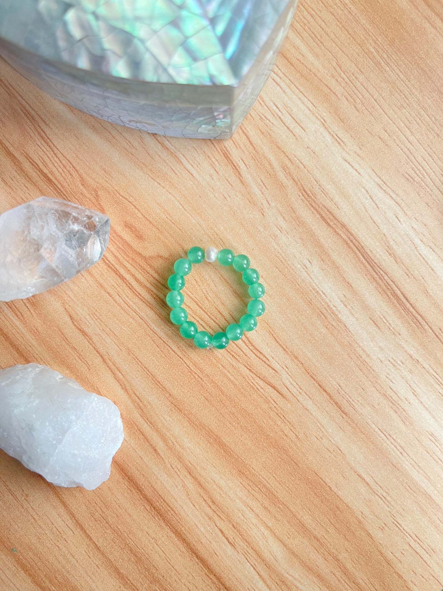 Crystal Beaded Rings w/ Pearl