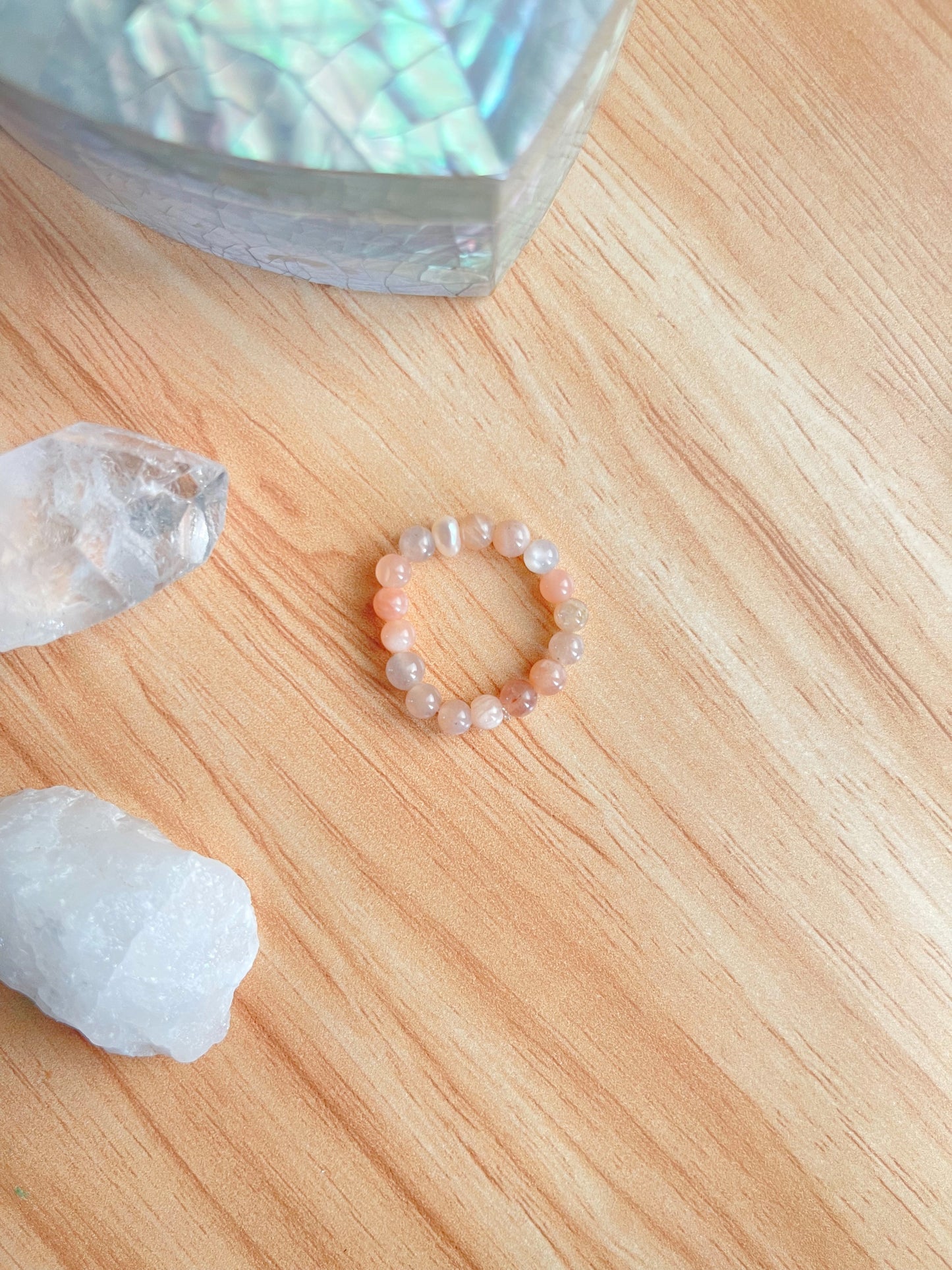 Crystal Beaded Rings w/ Pearl