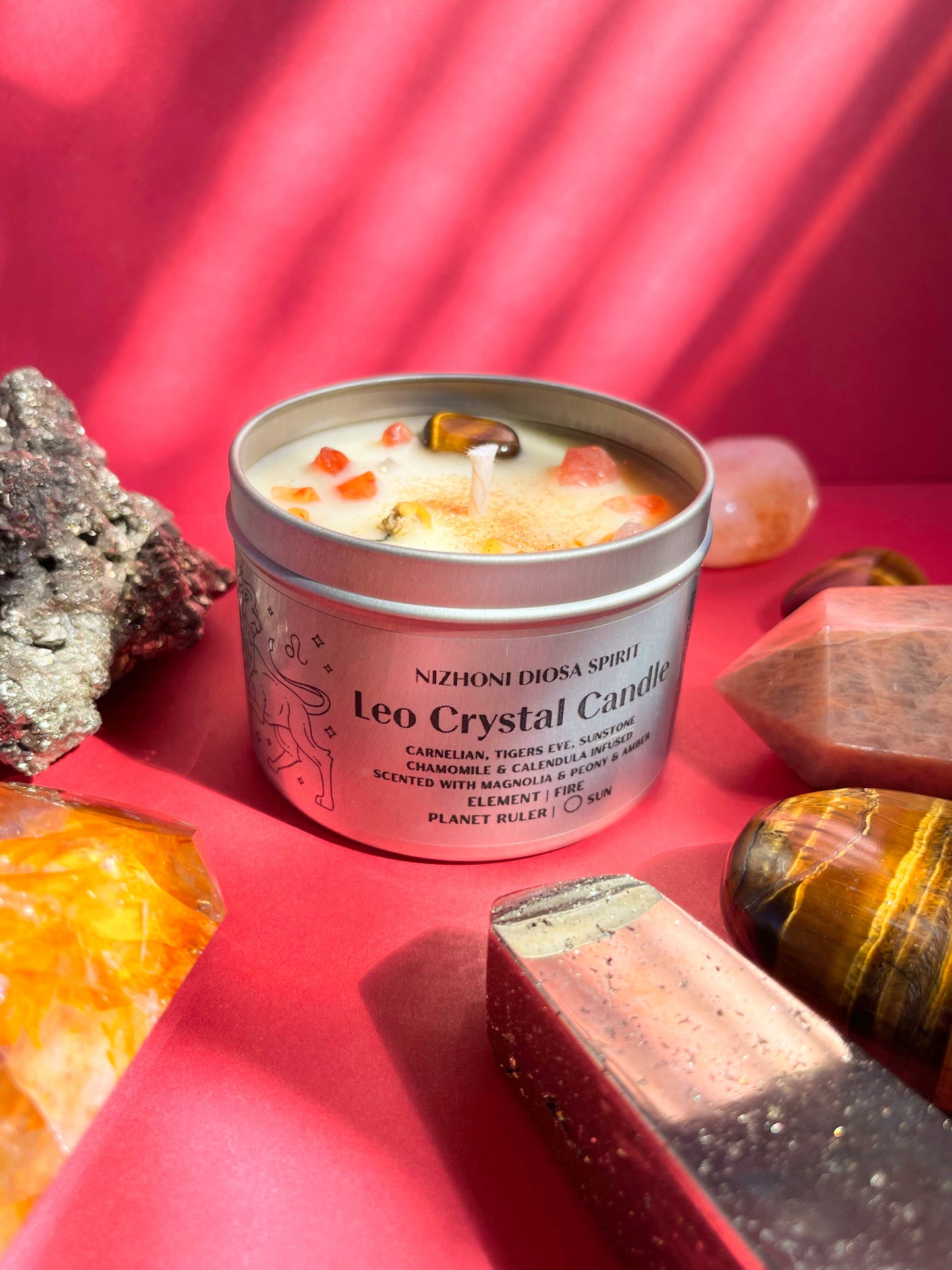 Leo Crystal Candle