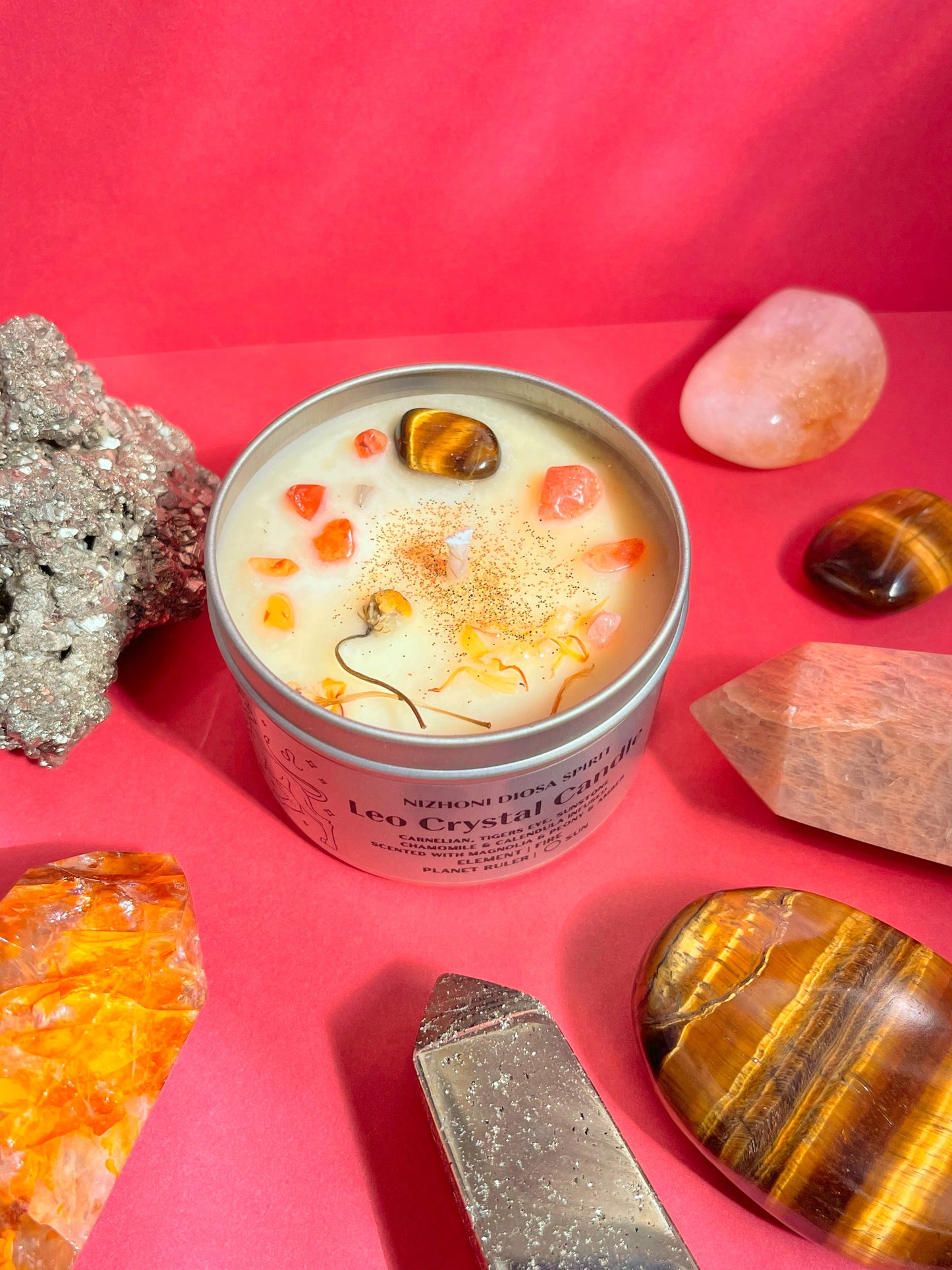 Leo Crystal Candle