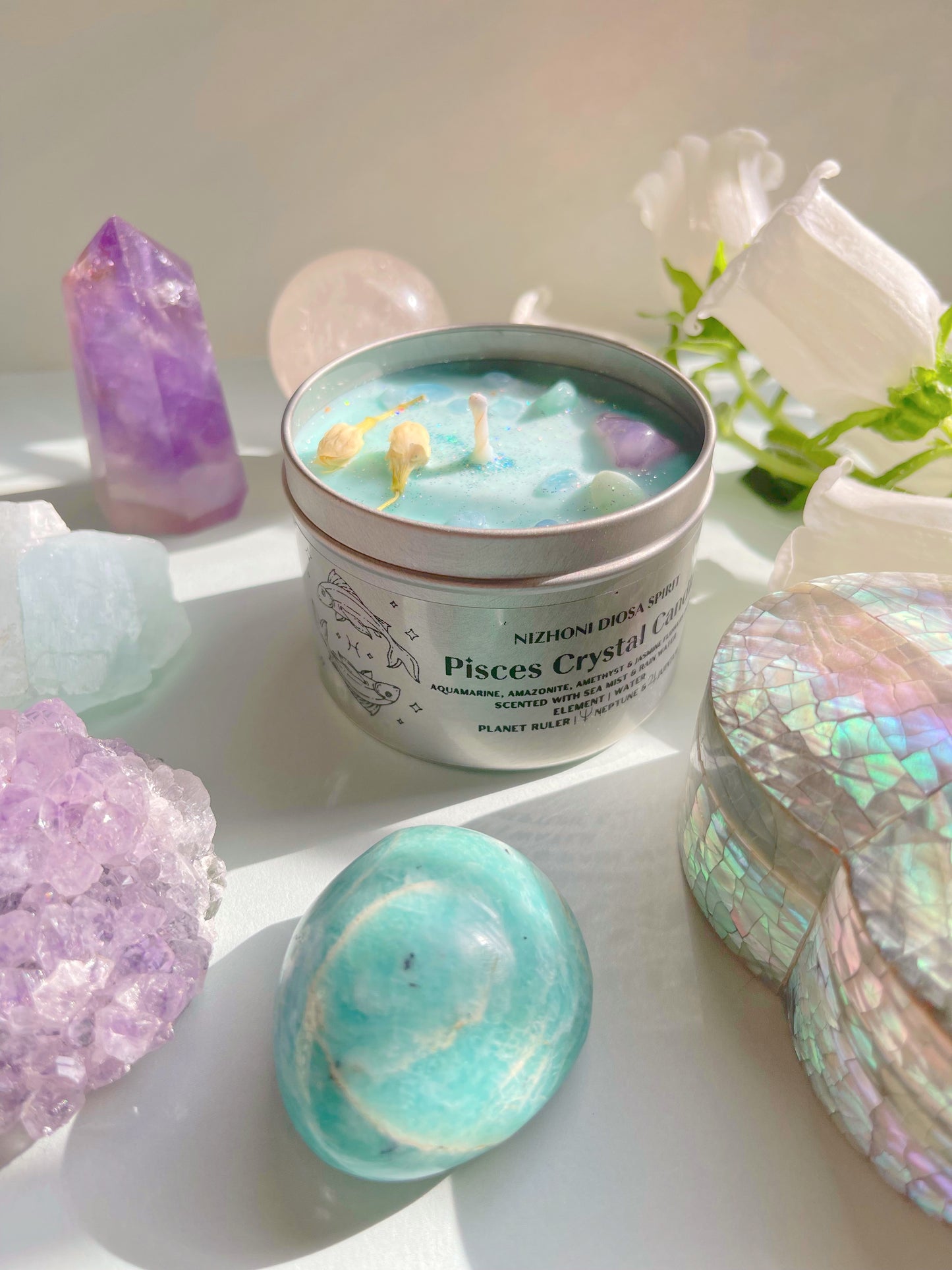 Pisces Crystal Candle