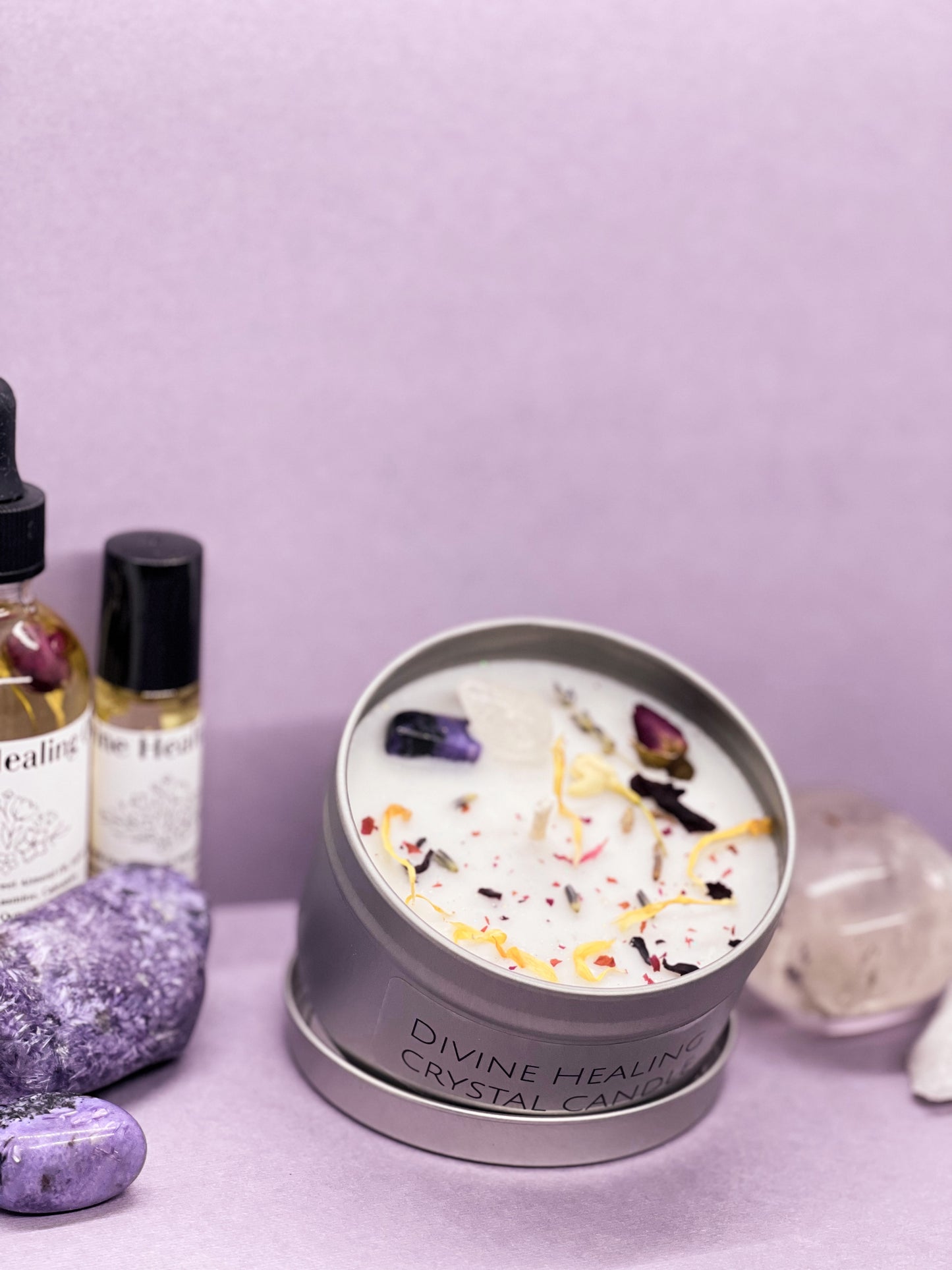 Divine Healing Crystal Candle