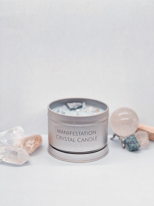 Manifestation Crystal Candle
