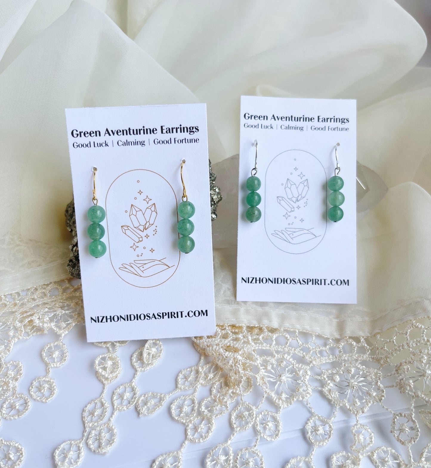 Green Aventurine Crystal Earrings