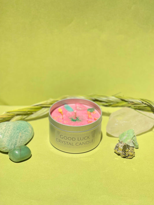 Good Luck Crystal Candle