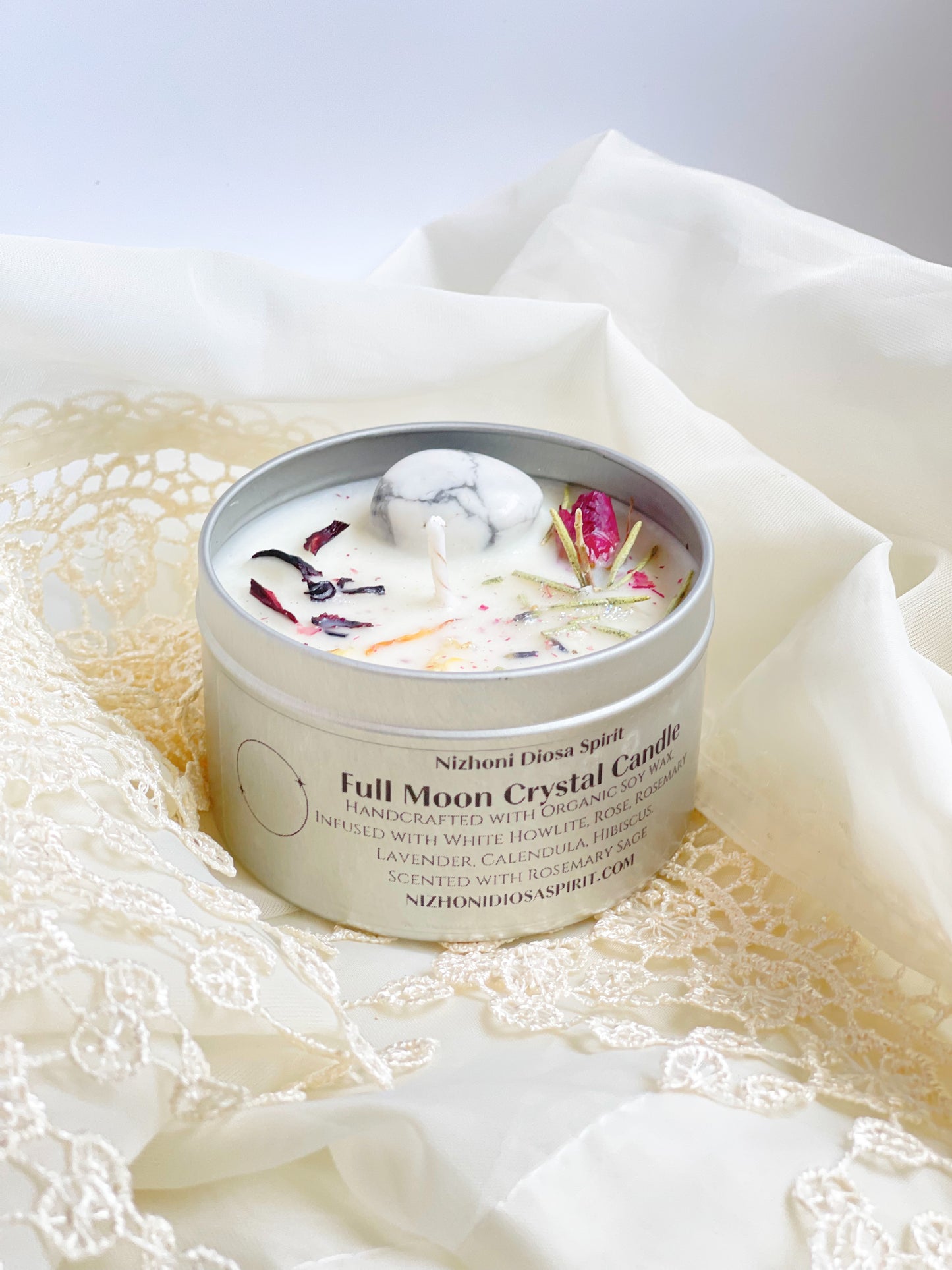 Full Moon Crystal Candle