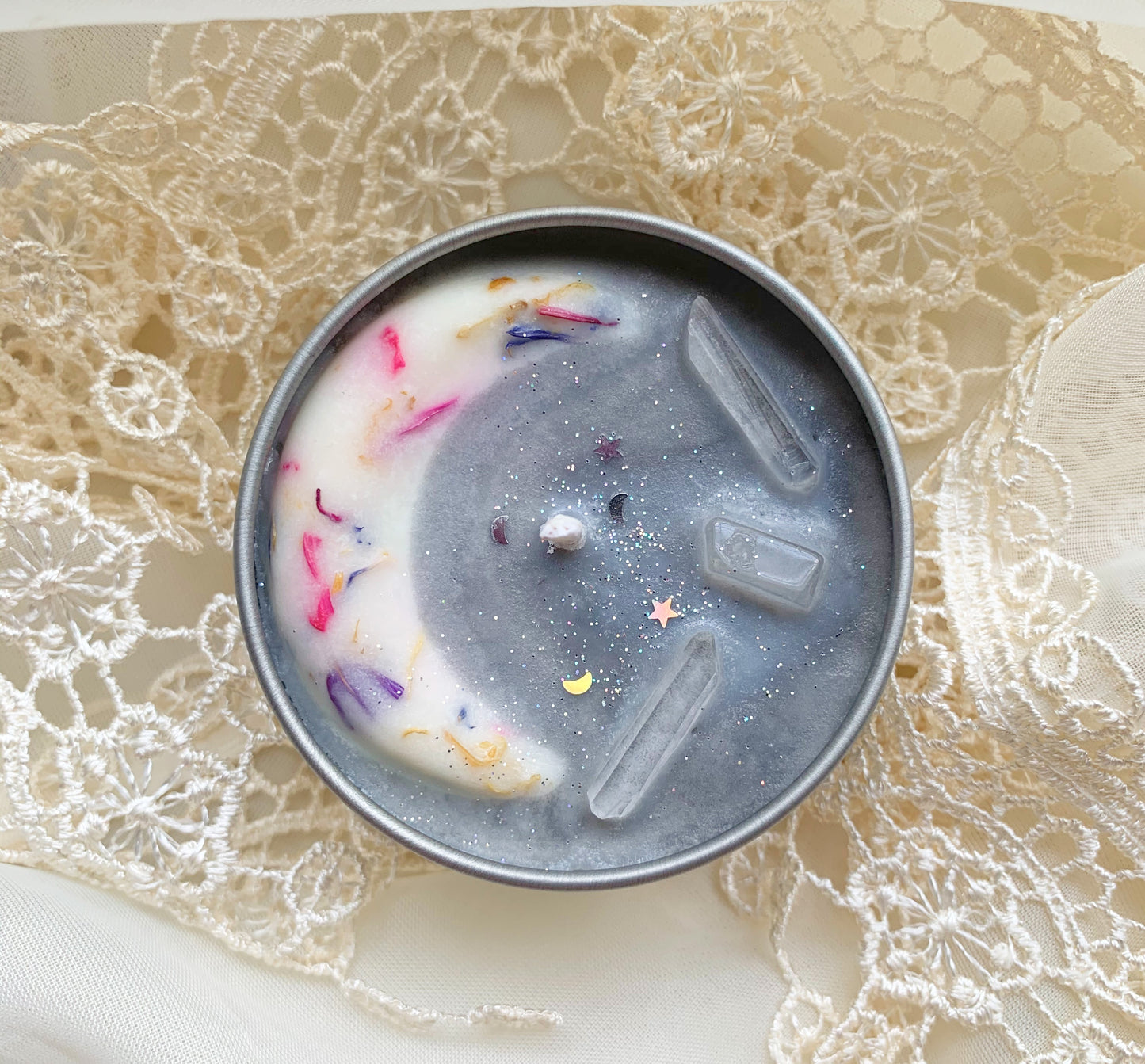 Flower Moon Crystal Candle