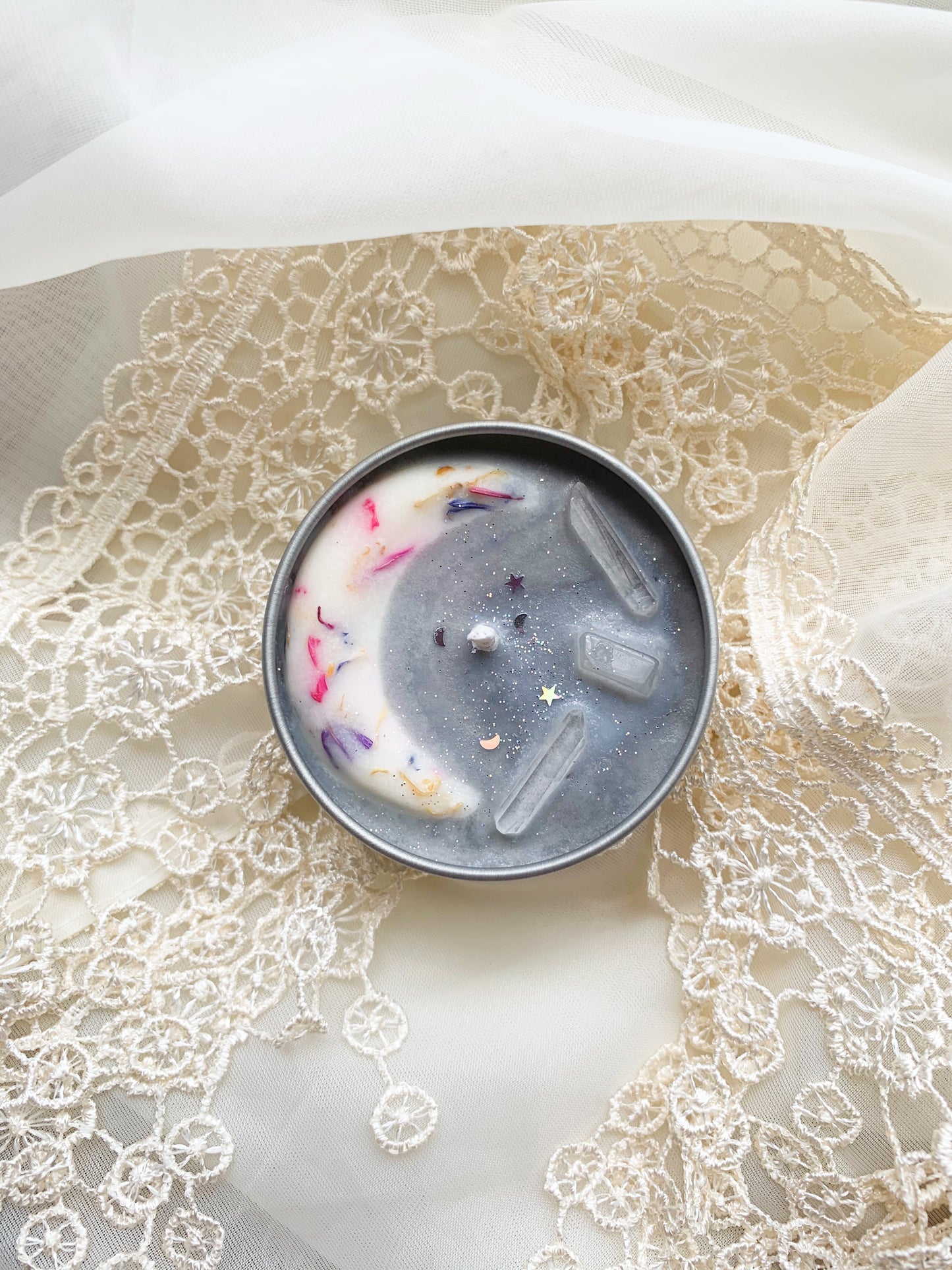Flower Moon Crystal Candle
