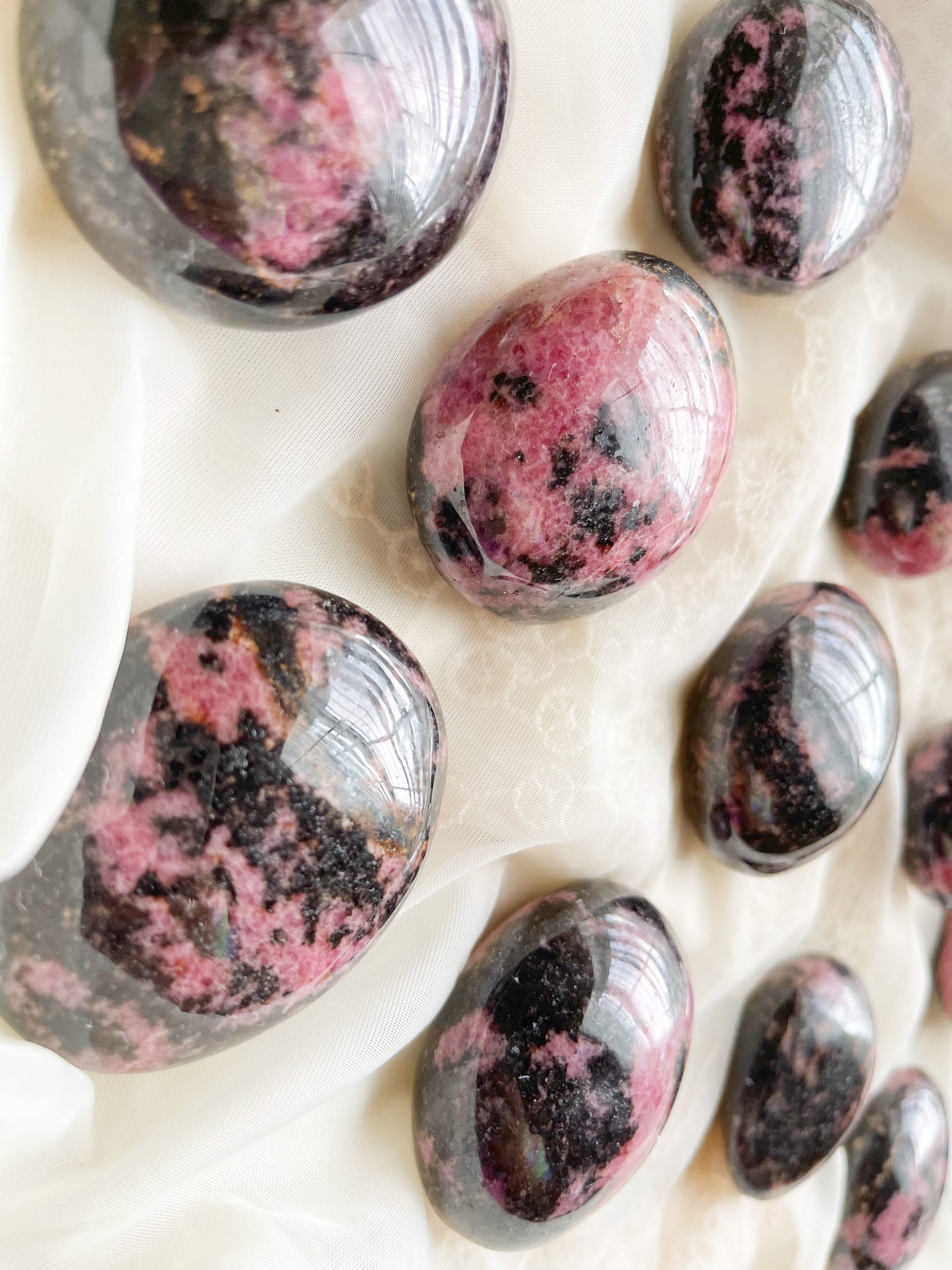 Rhodonite Palm Stone