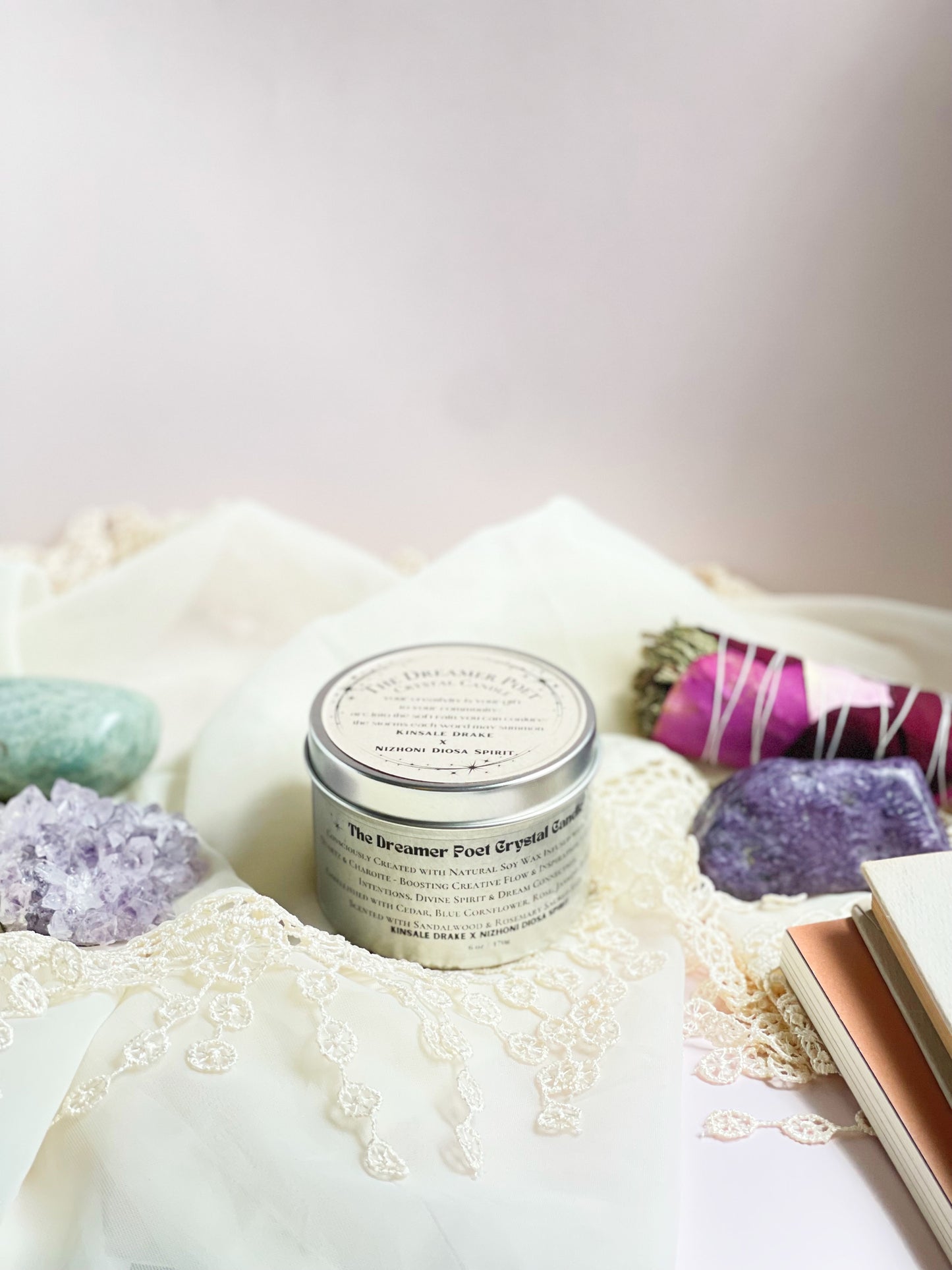 The Dreamer Poet Crystal Candle