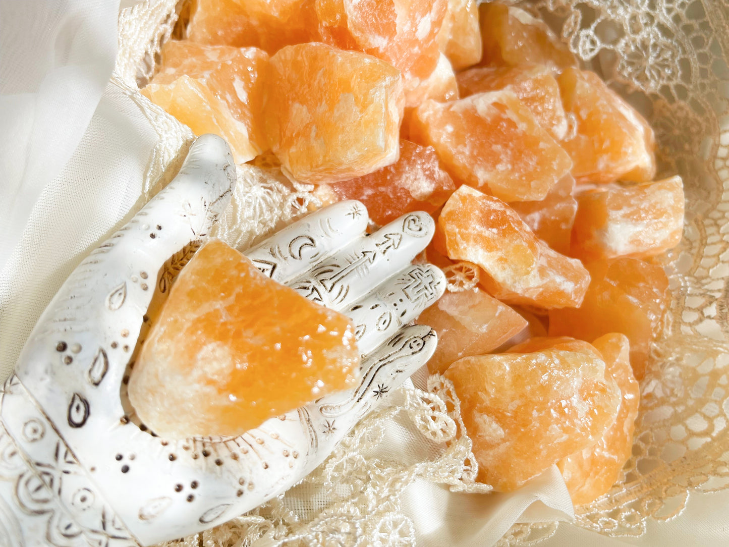 Raw Orange Calcite Tumble
