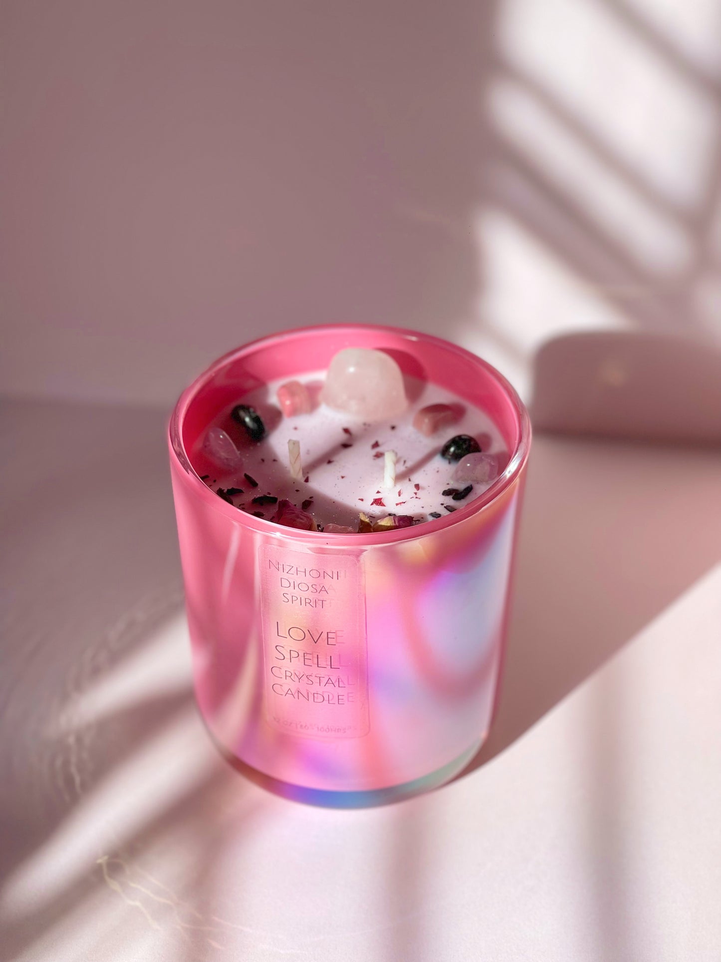 Love Spell Crystal Candle
