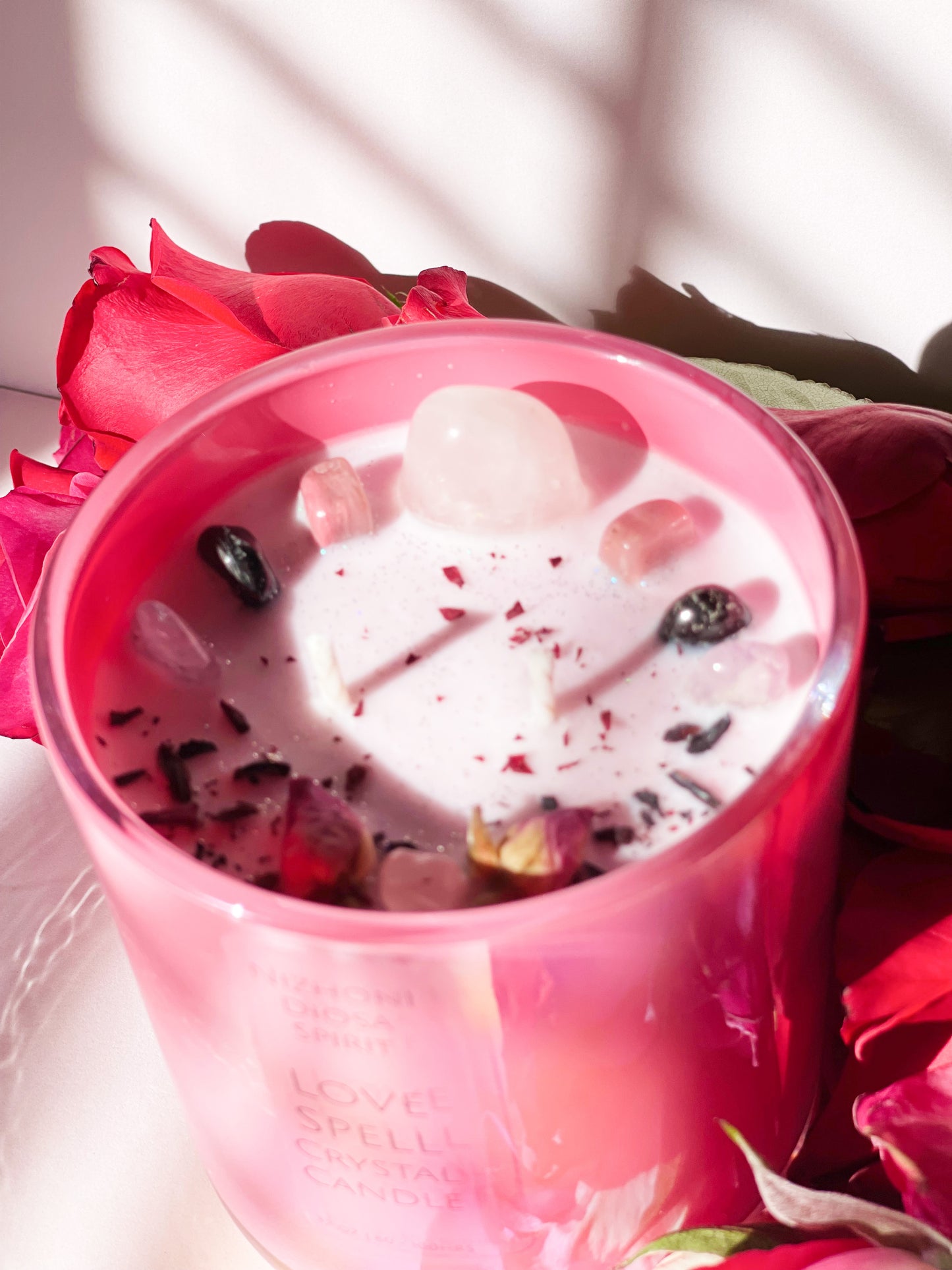 Love Spell Crystal Candle