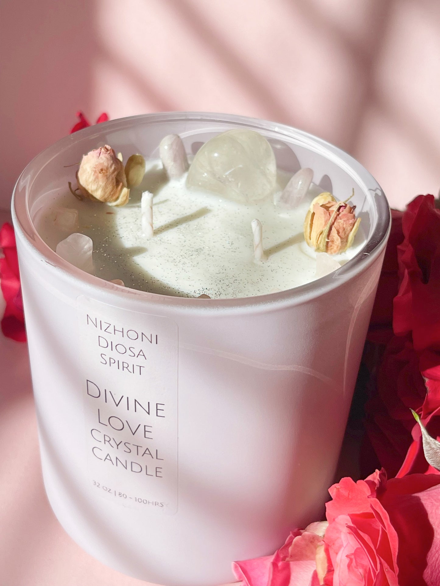 Divine Love Crystal Candle