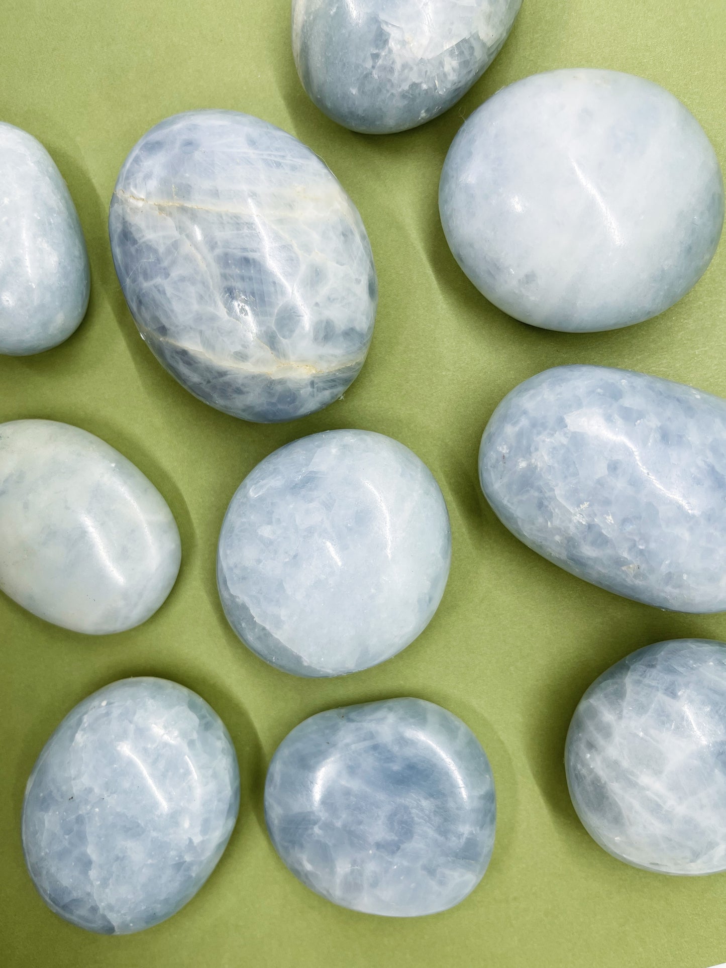 Blue Calcite Palm Stone