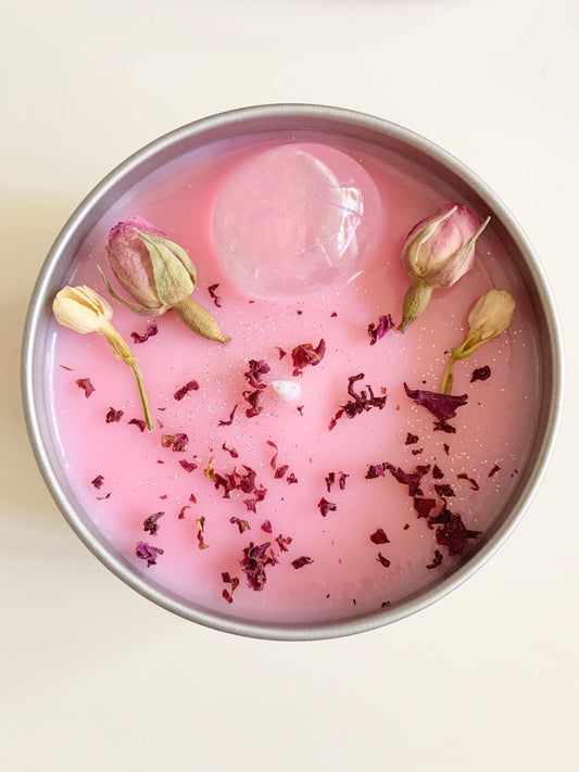 Self Love Crystal Candle