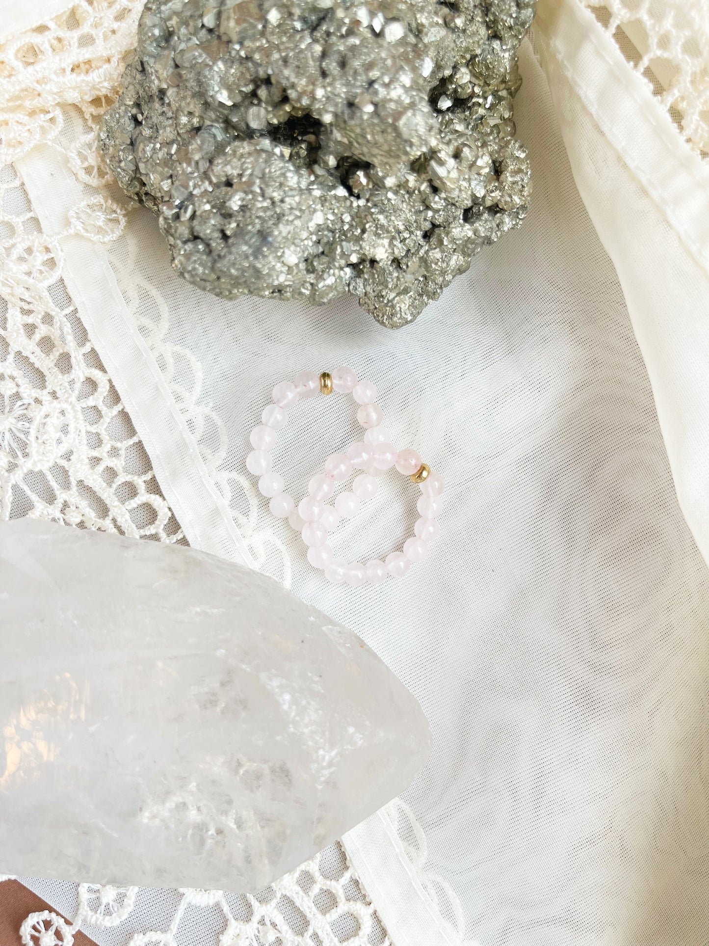 Crystal Beaded Rings w/ Gold