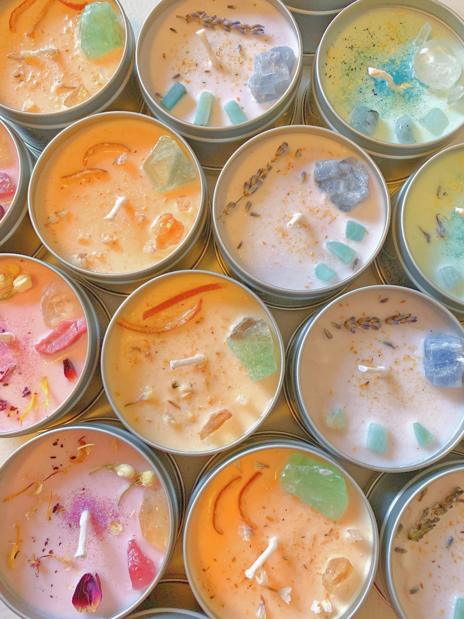 Spring Solstice Crystal Candle Collection