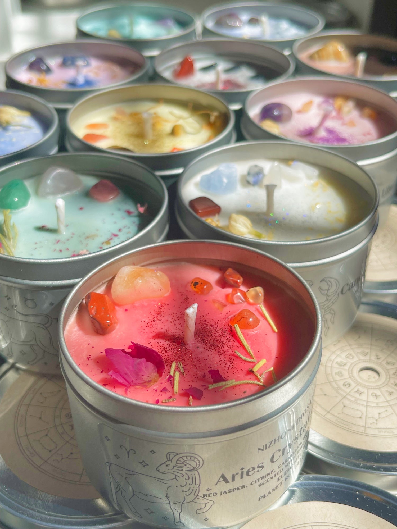 Astrology Crystal Candles