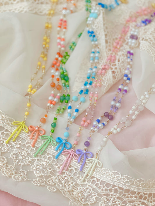 Crystal Bow Necklaces
