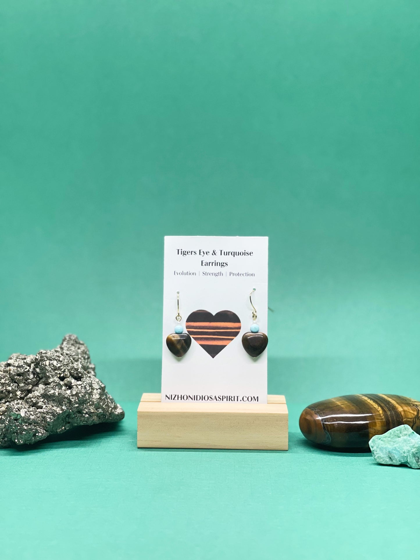 Tigers Eye & Turquoise Earrings