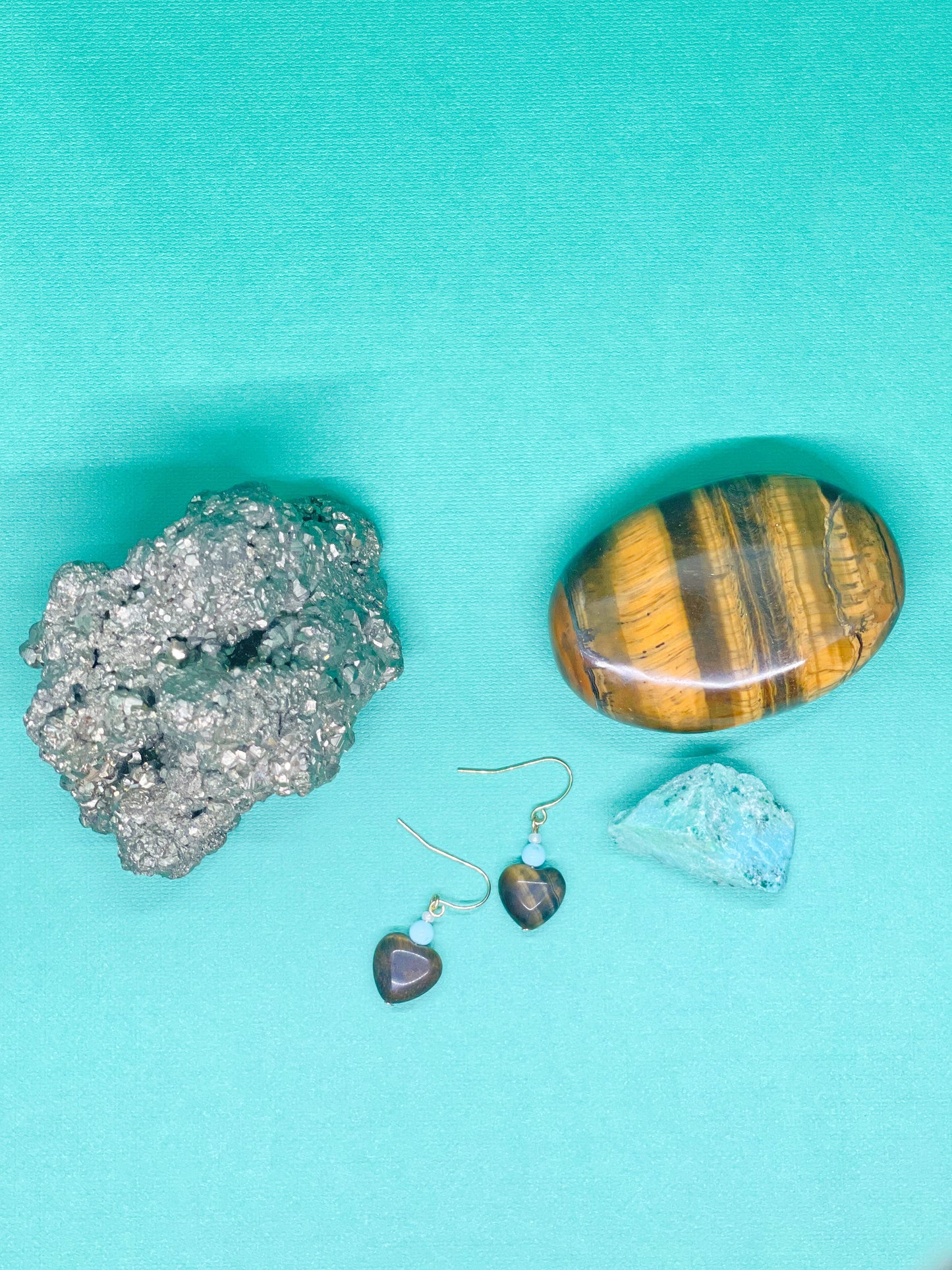 Tigers Eye & Turquoise Earrings