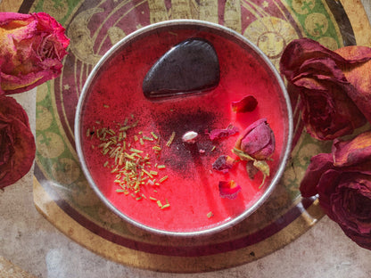 Blood Rose Crystal Candle