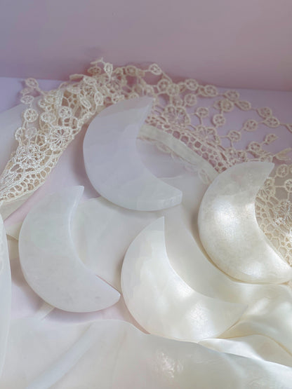 Selenite Moon Plate